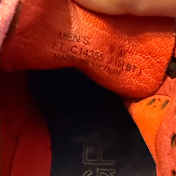 Cole Haan Orange Suede Wingtip Oxfords with Navy Laces EUC - Picture 4 of 7